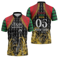 Custom St Kitts Nevis Cricket Patriots Zipper Polo Shirt Road To Victory - Wonder Print Shop