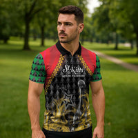 Custom St Kitts Nevis Cricket Patriots Zipper Polo Shirt Road To Victory - Wonder Print Shop