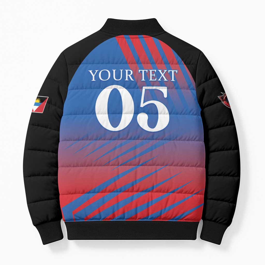 Custom Antigua and Barbuda Cricket Bomber Puffer Jacket Falcons Unstoppable - Wonder Print Shop
