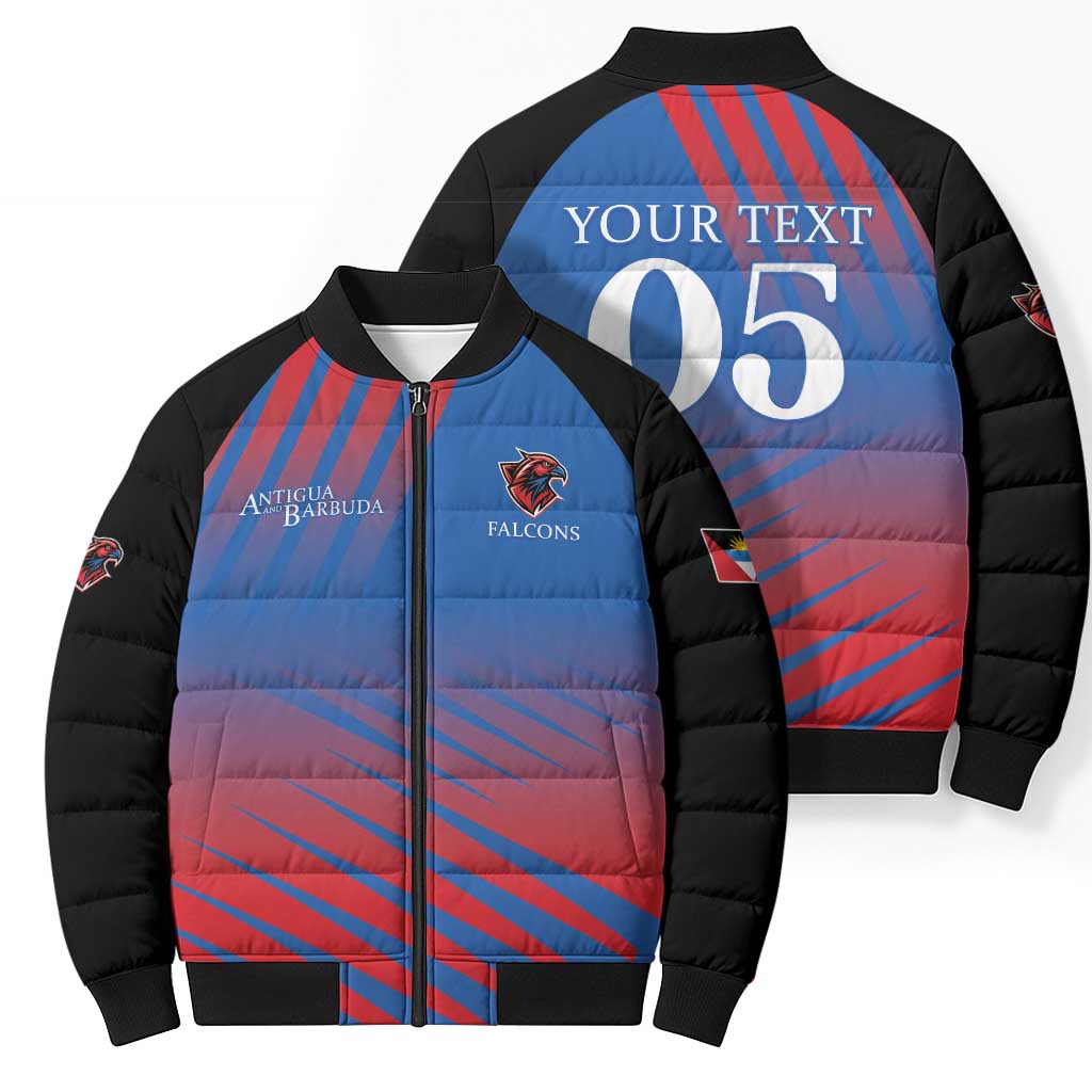 Custom Antigua and Barbuda Cricket Bomber Puffer Jacket Falcons Unstoppable - Wonder Print Shop