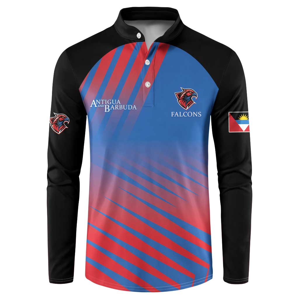 Custom Antigua and Barbuda Cricket Button Sweatshirt Falcons Unstoppable - Wonder Print Shop
