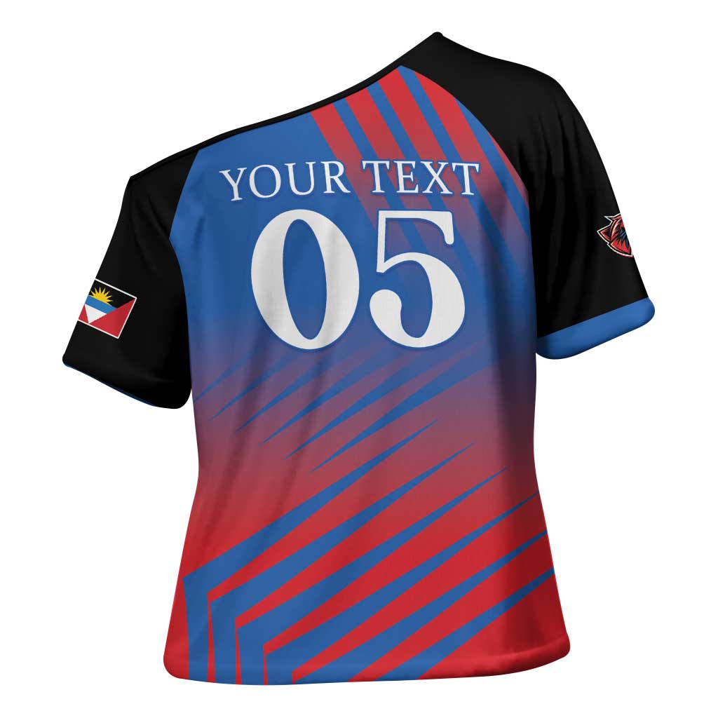 Custom Antigua and Barbuda Cricket Cross Shoulder Shirt Falcons Unstoppable - Wonder Print Shop