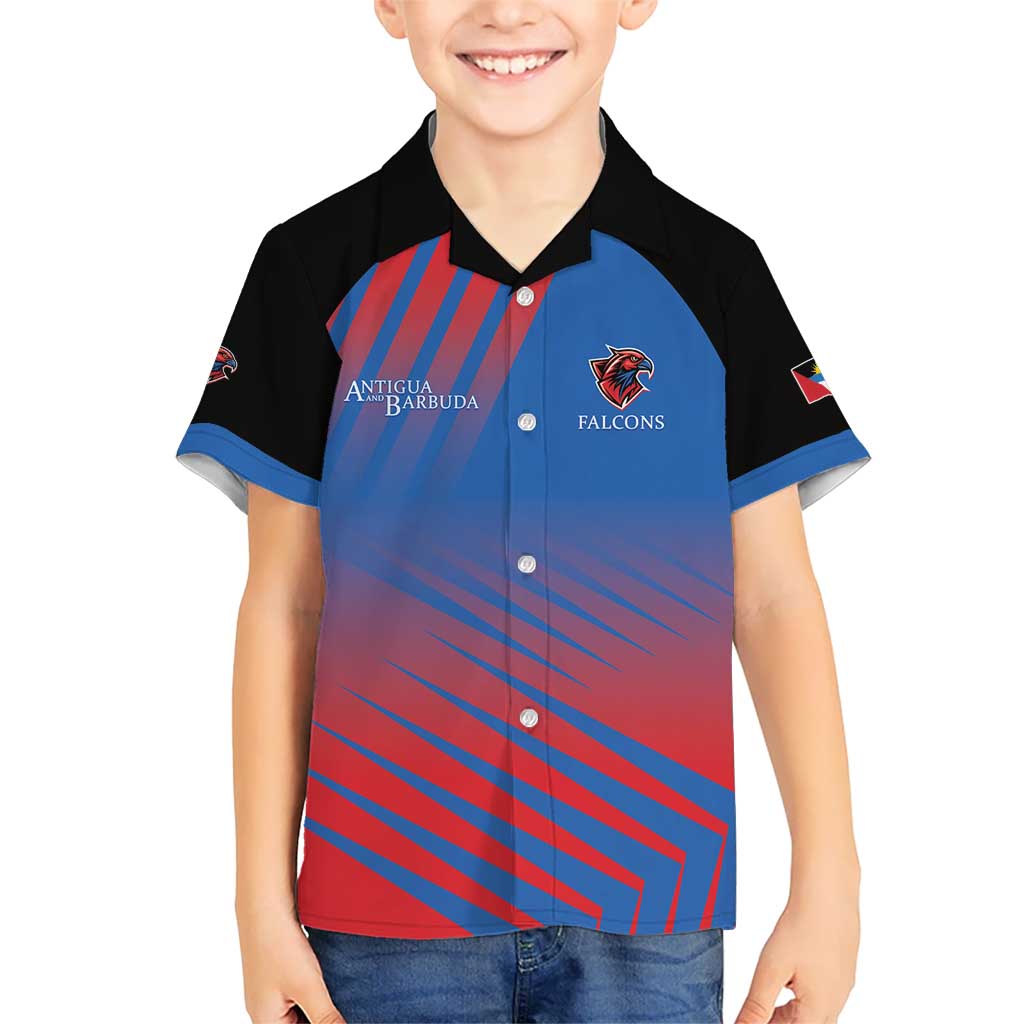 Custom Antigua and Barbuda Cricket Kid Hawaiian Shirt Falcons Unstoppable - Wonder Print Shop