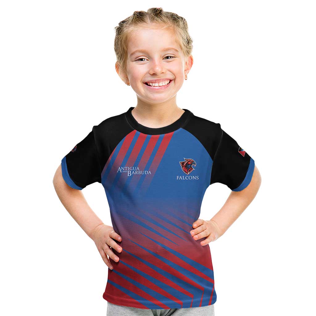 Custom Antigua and Barbuda Cricket Kid T Shirt Falcons Unstoppable - Wonder Print Shop