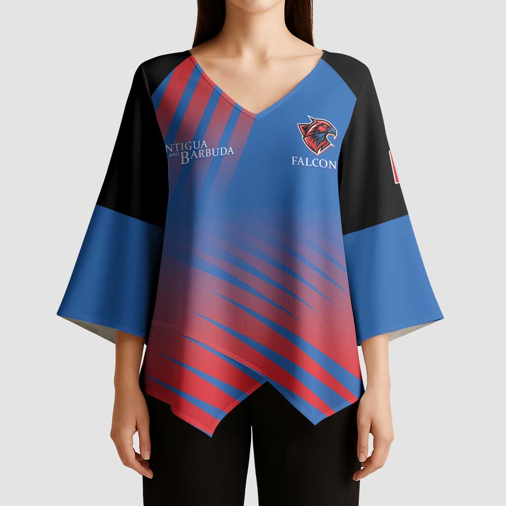 Custom Antigua and Barbuda Cricket Kimono Sleeve Blouse Falcons Unstoppable - Wonder Print Shop