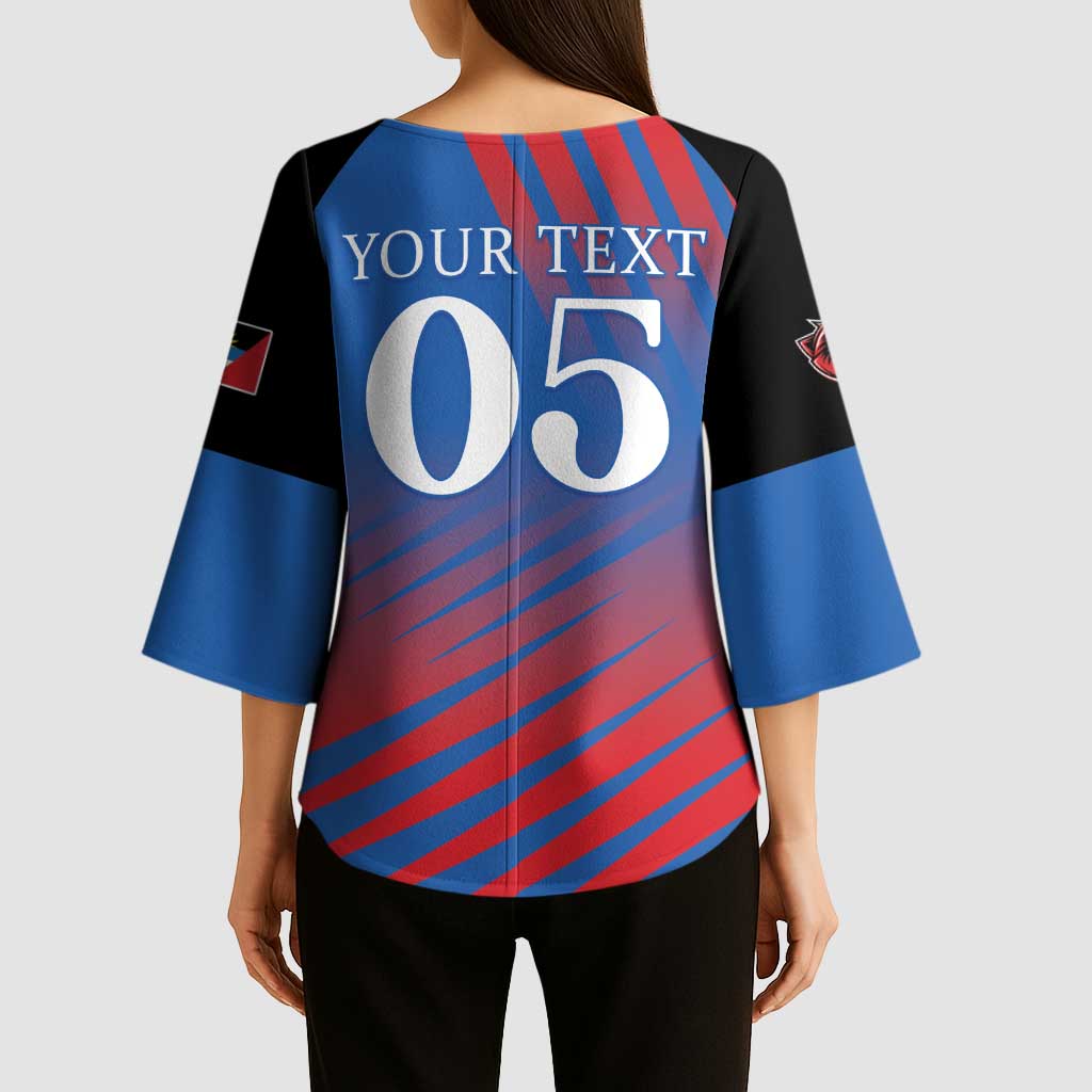 Custom Antigua and Barbuda Cricket Kimono Sleeve Blouse Falcons Unstoppable - Wonder Print Shop