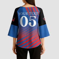 Custom Antigua and Barbuda Cricket Kimono Sleeve Blouse Falcons Unstoppable - Wonder Print Shop