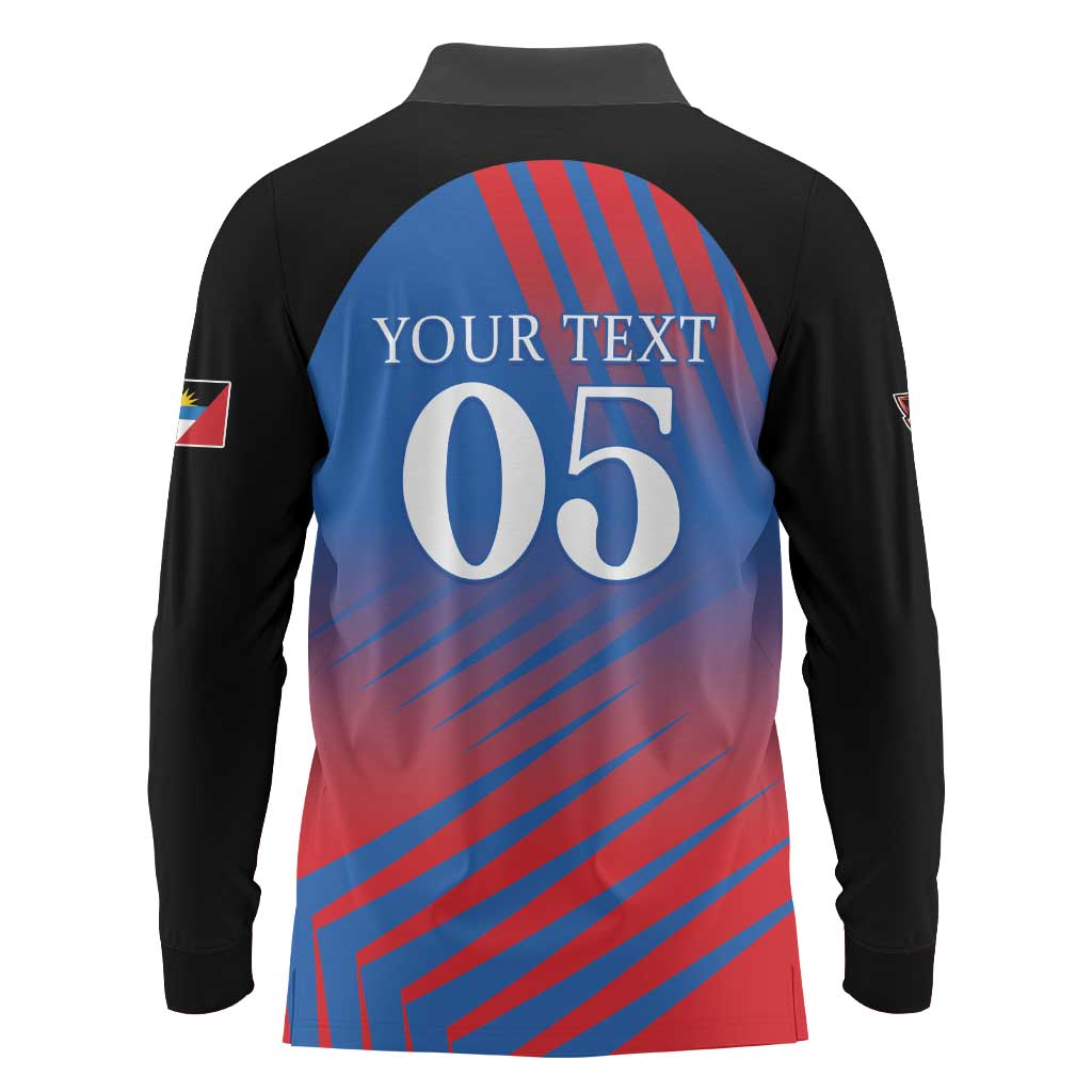 Custom Antigua and Barbuda Cricket Long Sleeve Polo Shirt Falcons Unstoppable - Wonder Print Shop