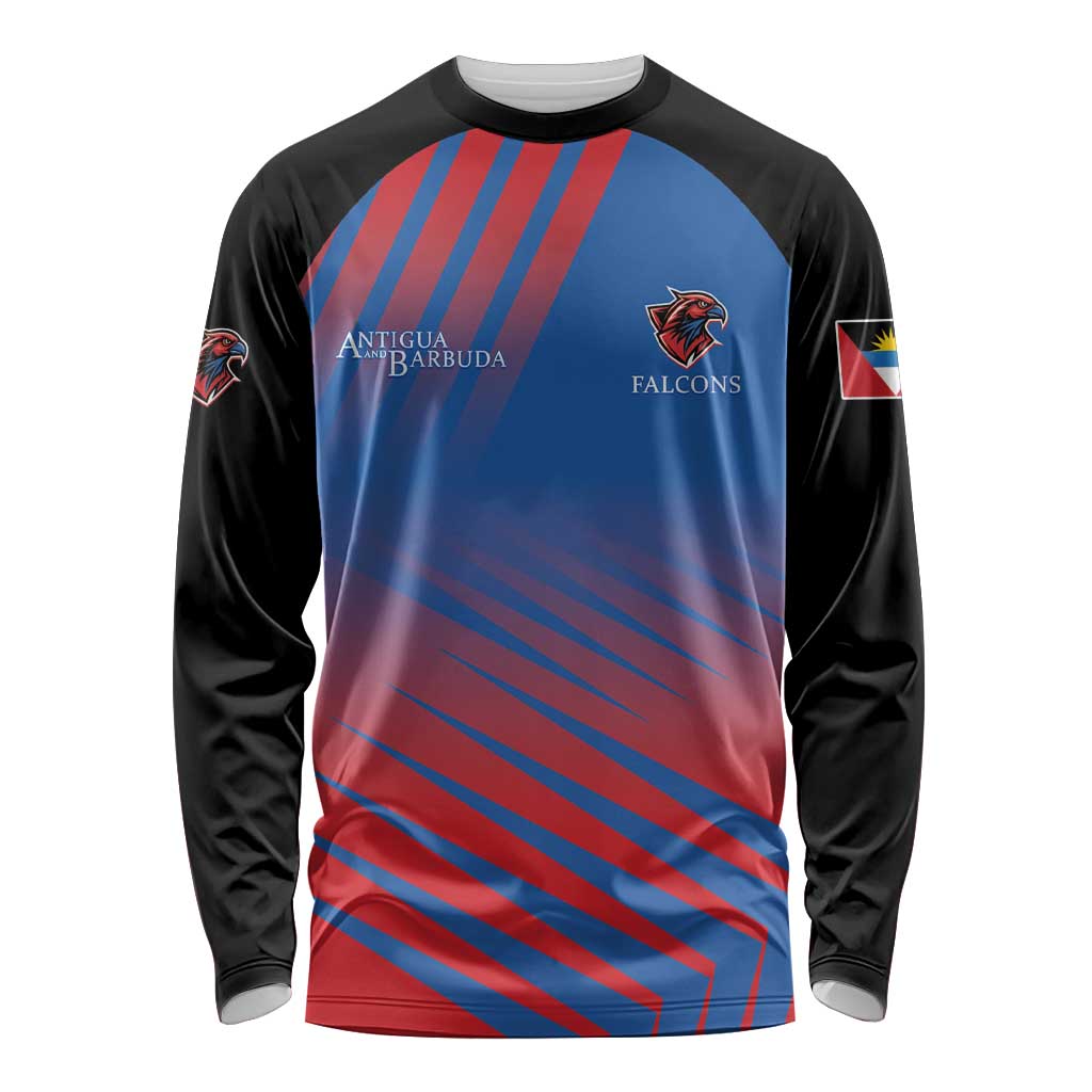 Custom Antigua and Barbuda Cricket Long Sleeve Shirt Falcons Unstoppable - Wonder Print Shop