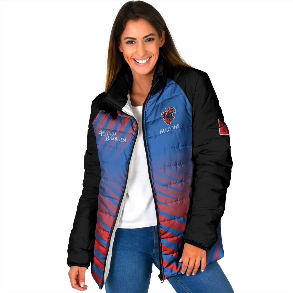 Custom Antigua and Barbuda Cricket Padded Jacket Falcons Unstoppable - Wonder Print Shop