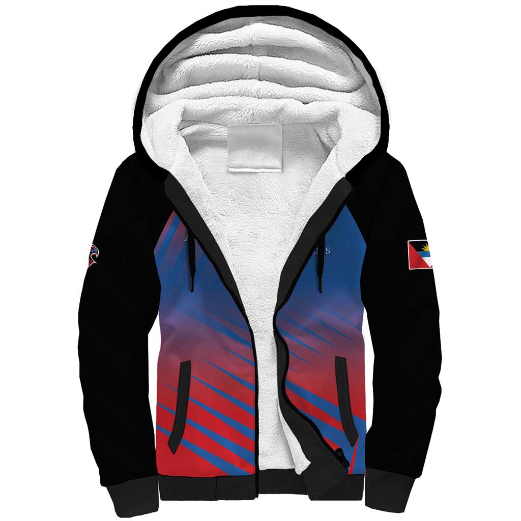Custom Antigua and Barbuda Cricket Sherpa Hoodie Falcons Unstoppable - Wonder Print Shop