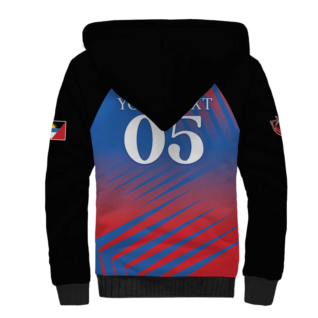 Custom Antigua and Barbuda Cricket Sherpa Hoodie Falcons Unstoppable - Wonder Print Shop