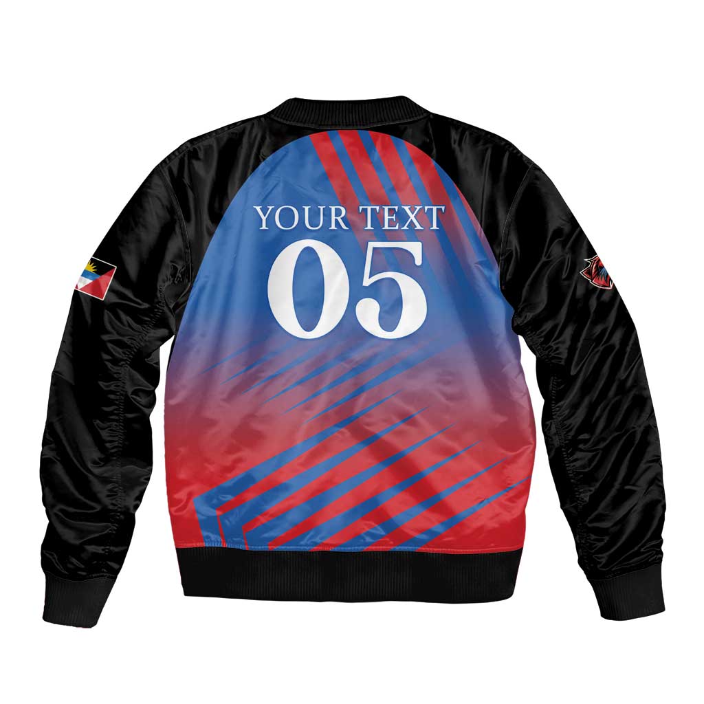 Custom Antigua and Barbuda Cricket Sleeve Zip Bomber Jacket Falcons Unstoppable - Wonder Print Shop