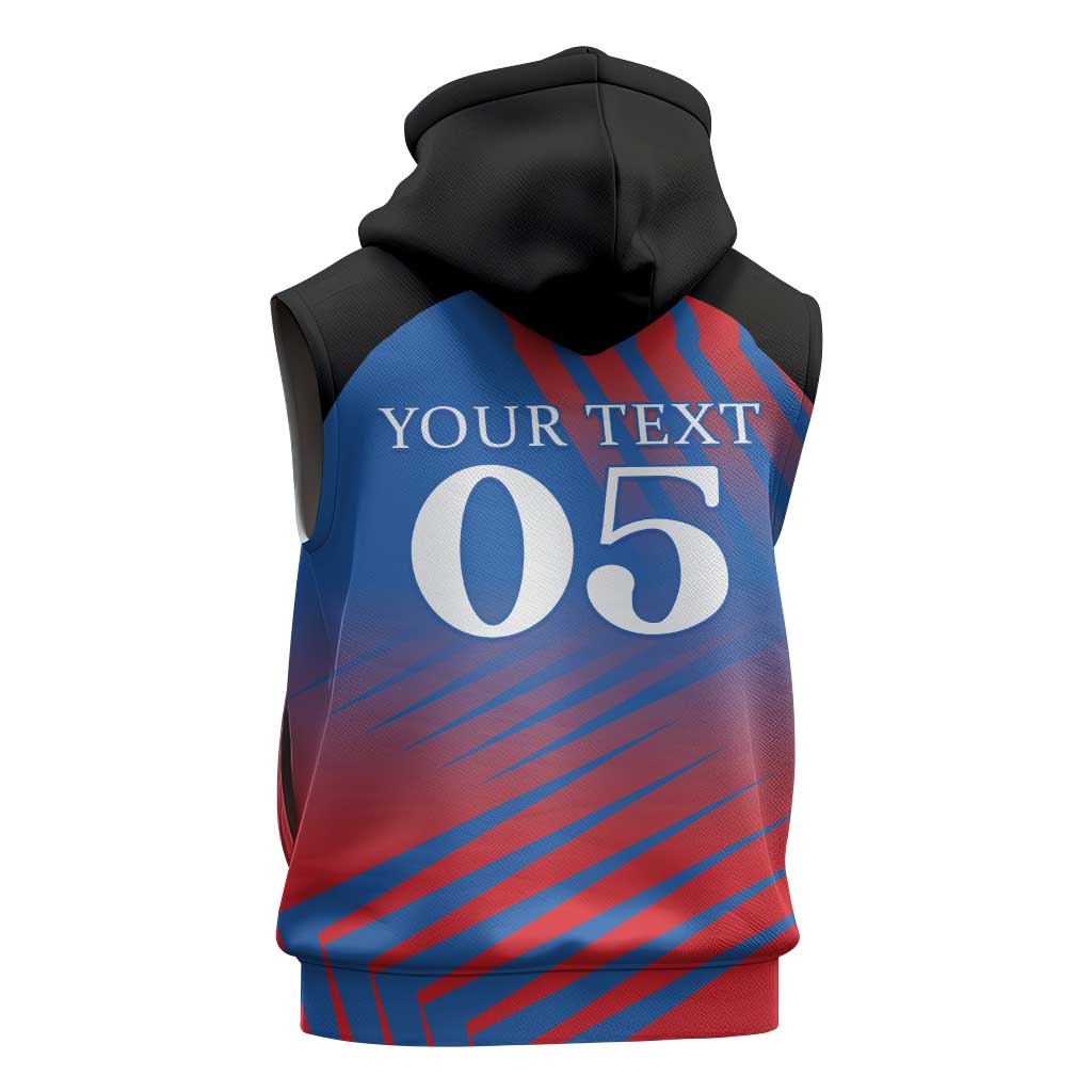 Custom Antigua and Barbuda Cricket Sleeveless Zip Hoodie Falcons Unstoppable - Wonder Print Shop