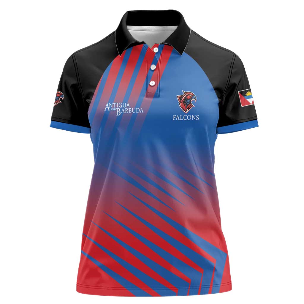 Custom Antigua and Barbuda Cricket Women Polo Shirt Falcons Unstoppable - Wonder Print Shop