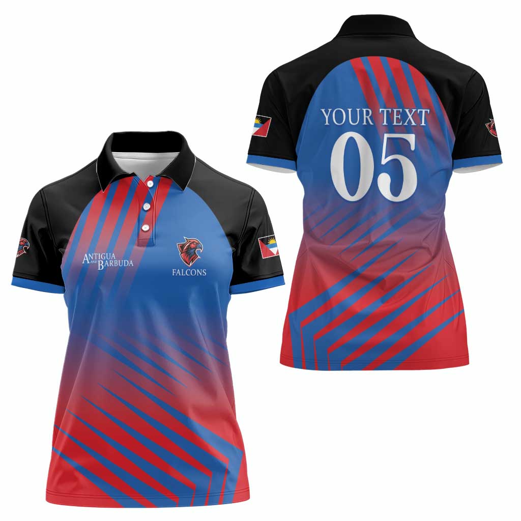 Custom Antigua and Barbuda Cricket Women Polo Shirt Falcons Unstoppable - Wonder Print Shop