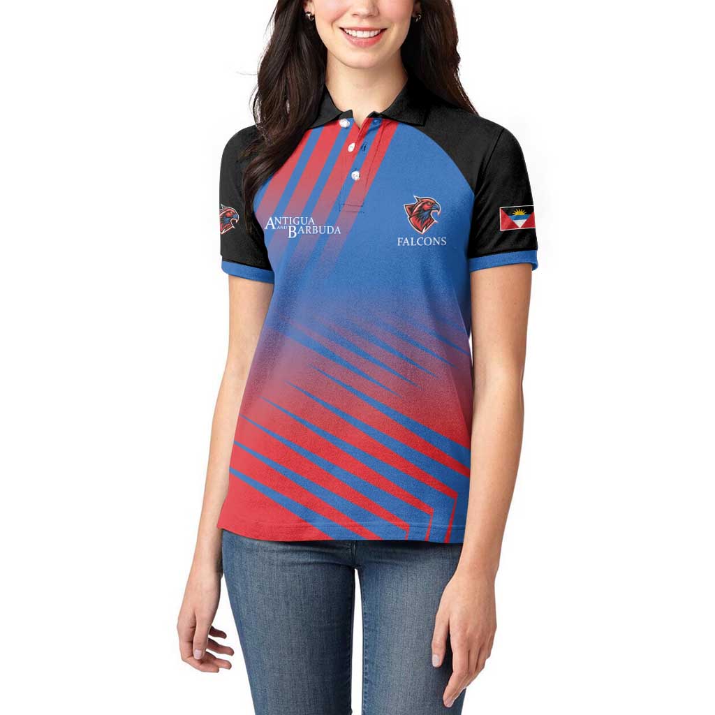 Custom Antigua and Barbuda Cricket Women Polo Shirt Falcons Unstoppable - Wonder Print Shop