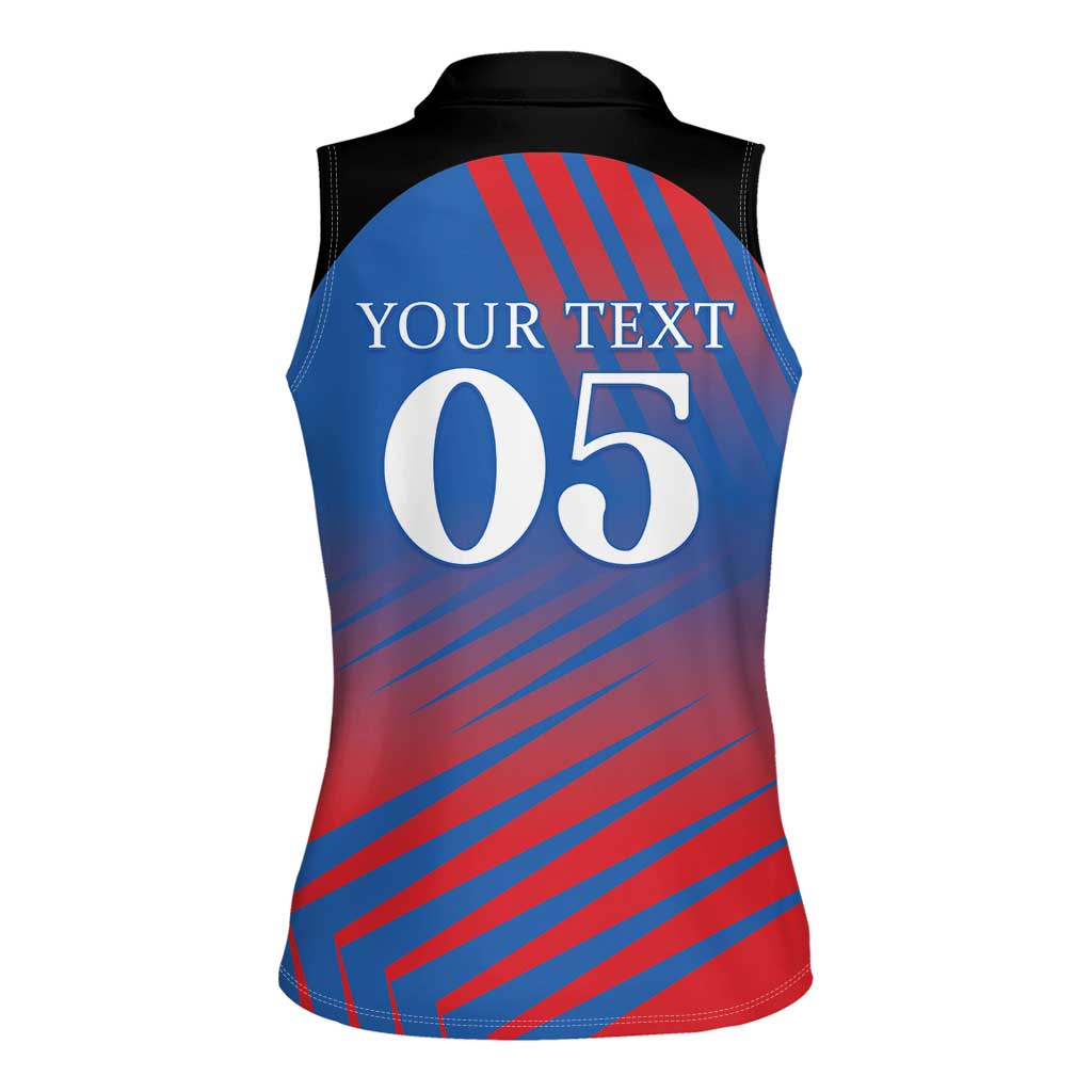 Custom Antigua and Barbuda Cricket Women Sleeveless Polo Shirt Falcons Unstoppable - Wonder Print Shop