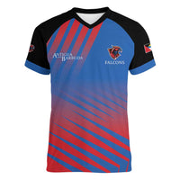 Custom Antigua and Barbuda Cricket Women V-Neck T-Shirt Falcons Unstoppable - Wonder Print Shop