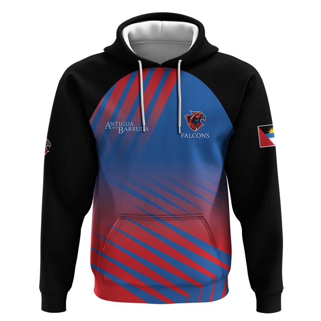Custom Antigua and Barbuda Cricket Zip Hoodie Falcons Unstoppable - Wonder Print Shop