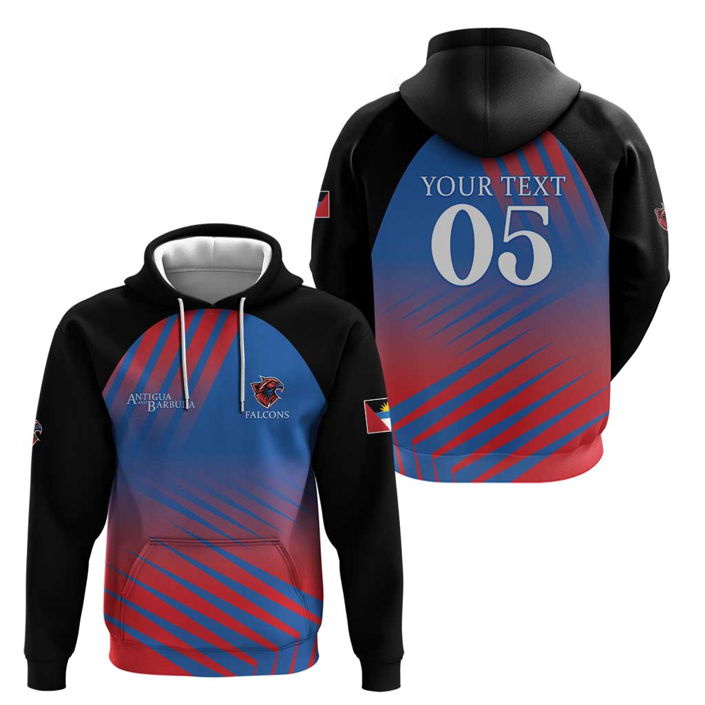 Custom Antigua and Barbuda Cricket Zip Hoodie Falcons Unstoppable - Wonder Print Shop