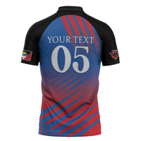 Custom Antigua and Barbuda Cricket Zipper Polo Shirt Falcons Unstoppable - Wonder Print Shop