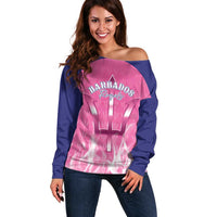 Custom Barbados Royals Cricket Off Shoulder Sweater Go Legends - Wonder Print Shop