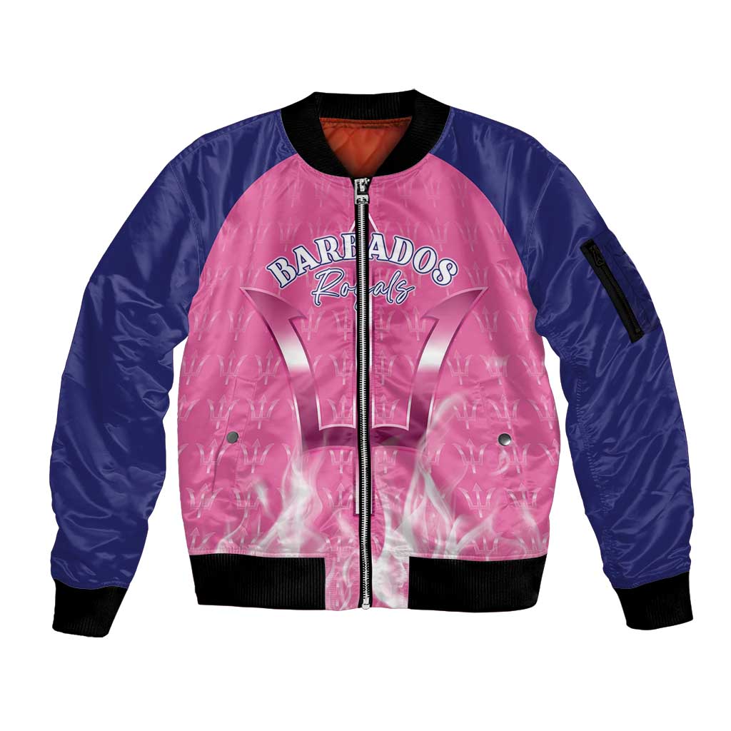 Custom Barbados Royals Cricket Sleeve Zip Bomber Jacket Go Legends - Wonder Print Shop