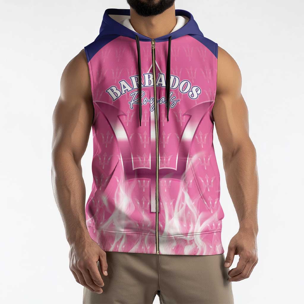 Custom Barbados Royals Cricket Sleeveless Zip Hoodie Go Legends - Wonder Print Shop