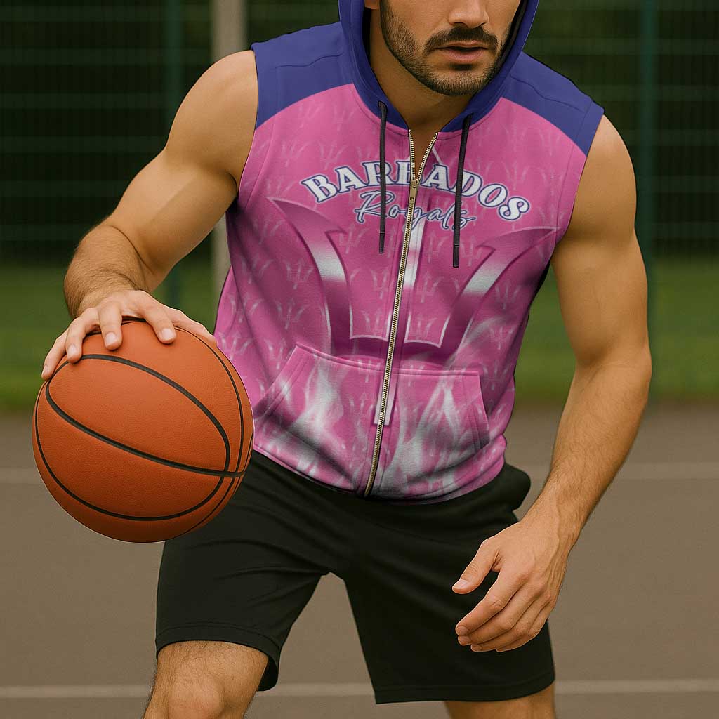 Custom Barbados Royals Cricket Sleeveless Zip Hoodie Go Legends - Wonder Print Shop