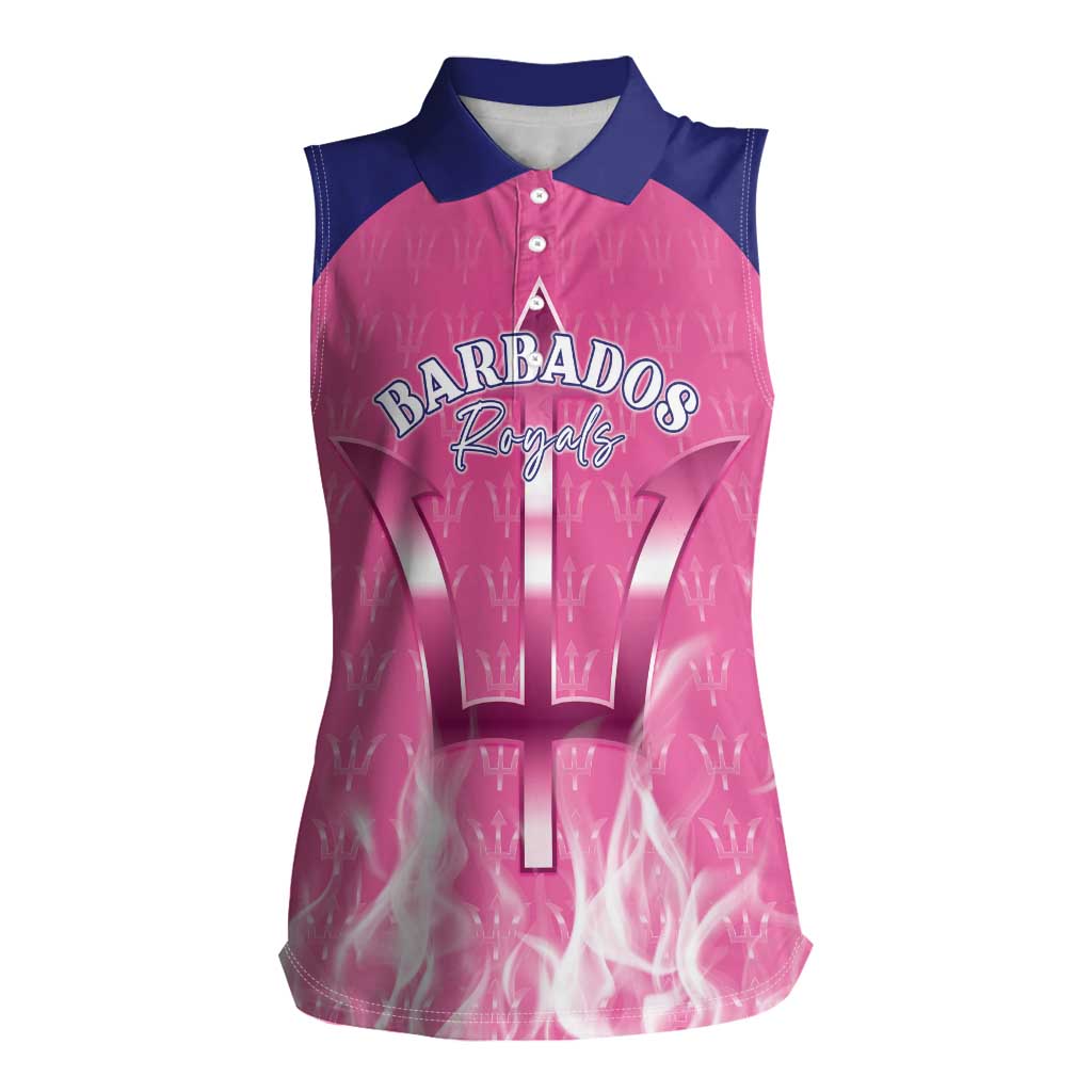Custom Barbados Royals Cricket Women Sleeveless Polo Shirt Go Legends - Wonder Print Shop