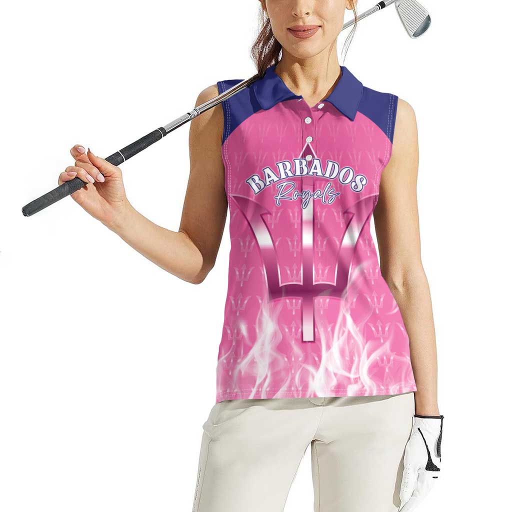 Custom Barbados Royals Cricket Women Sleeveless Polo Shirt Go Legends - Wonder Print Shop