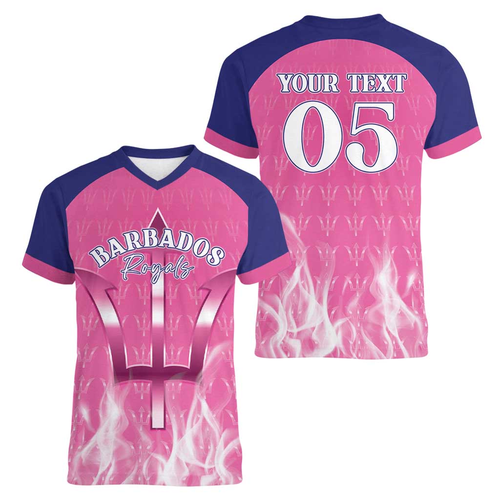 Custom Barbados Royals Cricket Women V-Neck T-Shirt Go Legends - Wonder Print Shop