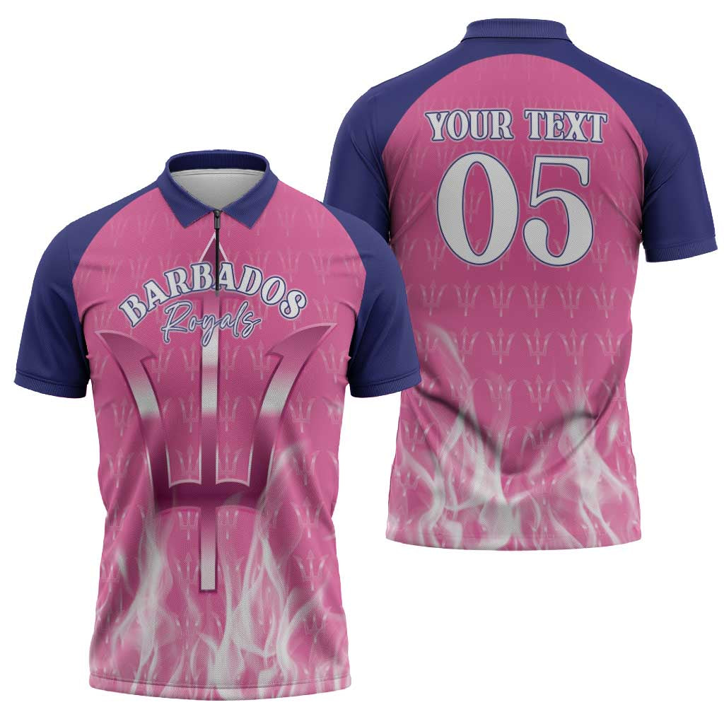 Custom Barbados Royals Cricket Zipper Polo Shirt Go Legends - Wonder Print Shop