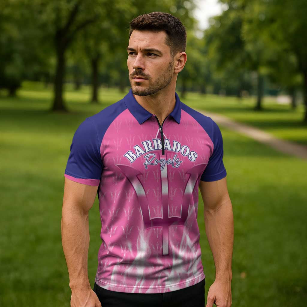 Custom Barbados Royals Cricket Zipper Polo Shirt Go Legends - Wonder Print Shop