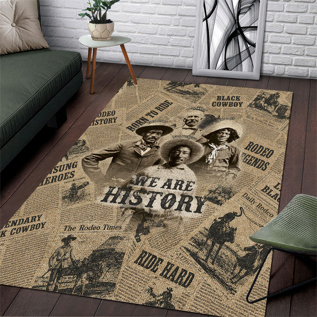 Black Cowboy Area Rug Western Rodeo Melanin Black History