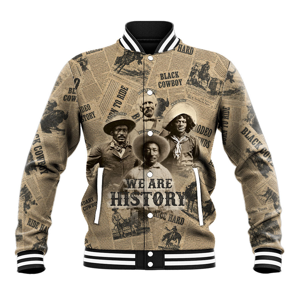 Black Cowboy Baseball Jacket Western Rodeo Melanin Black History
