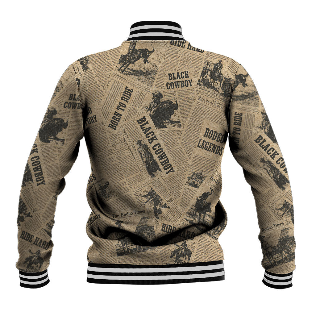 Black Cowboy Baseball Jacket Western Rodeo Melanin Black History