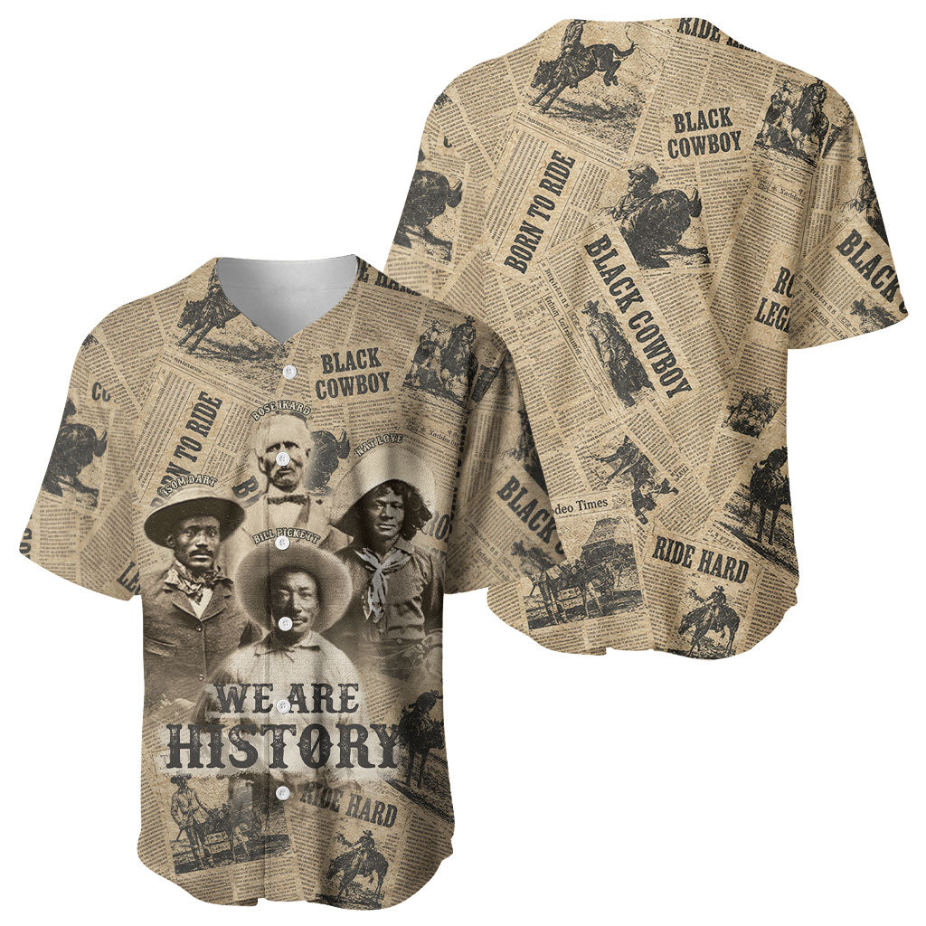 Black Cowboy Baseball Jersey Western Rodeo Melanin Black History