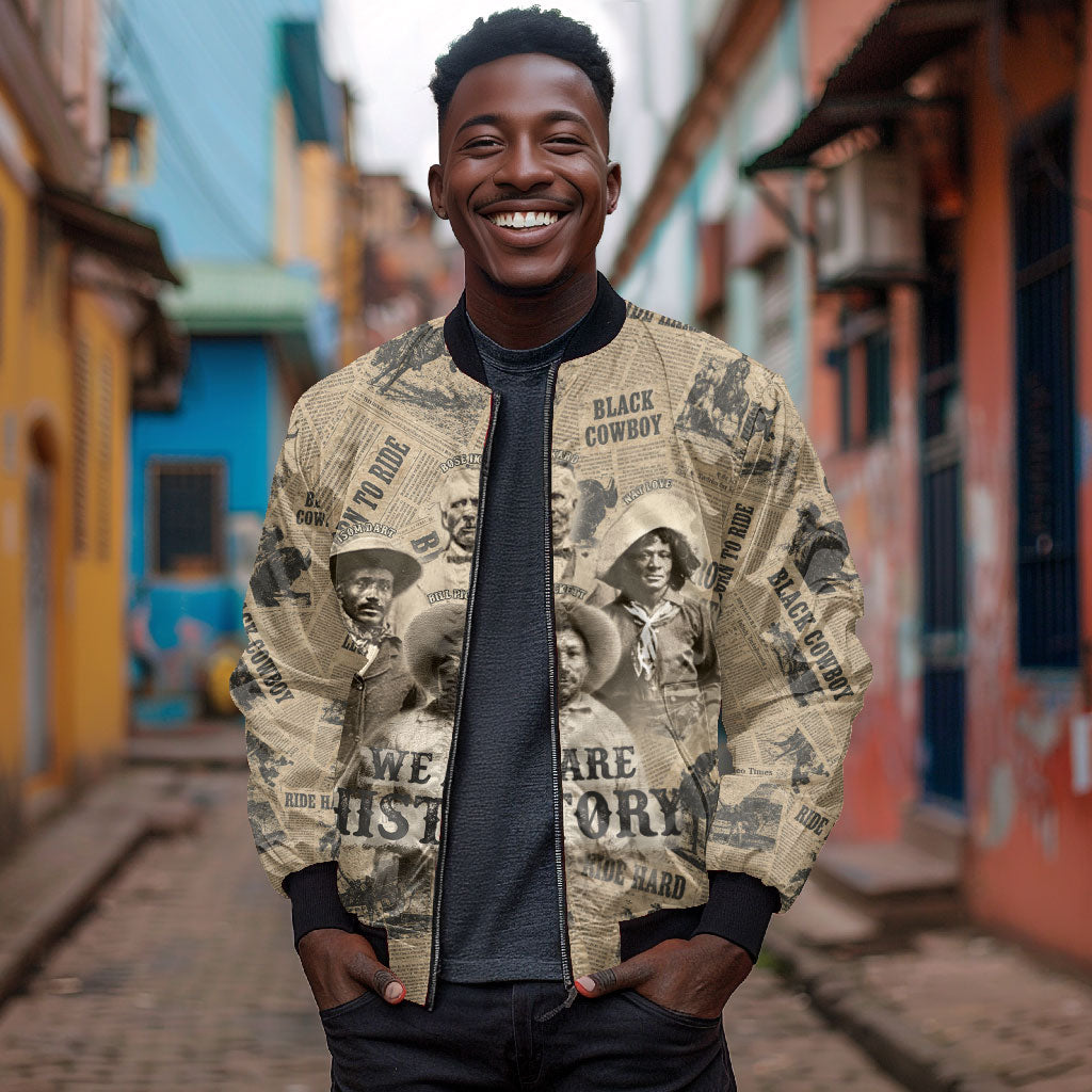 Black Cowboy Bomber Jacket Western Rodeo Melanin Black History