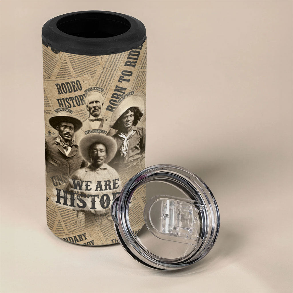 Black Cowboy 4 in 1 Can Cooler Tumbler Western Rodeo Melanin Black History