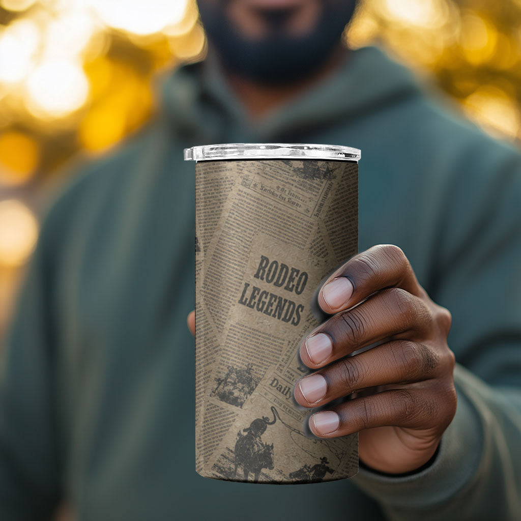 Black Cowboy 4 in 1 Can Cooler Tumbler Western Rodeo Melanin Black History