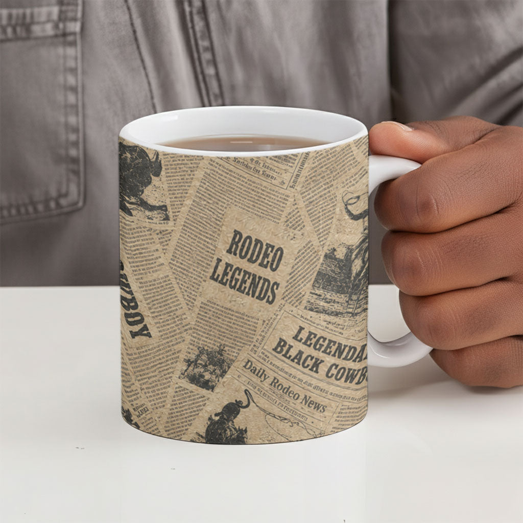 Black Cowboy Ceramic Mug Western Rodeo Melanin Black History