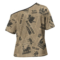 Black Cowboy Cross Shoulder Shirt Western Rodeo Melanin Black History