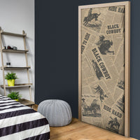 Black Cowboy Door Cover Western Rodeo Melanin Black History