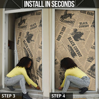 Black Cowboy Door Cover Western Rodeo Melanin Black History