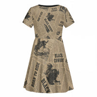 Black Cowboy Kid Short Sleeve Dress Western Rodeo Melanin Black History