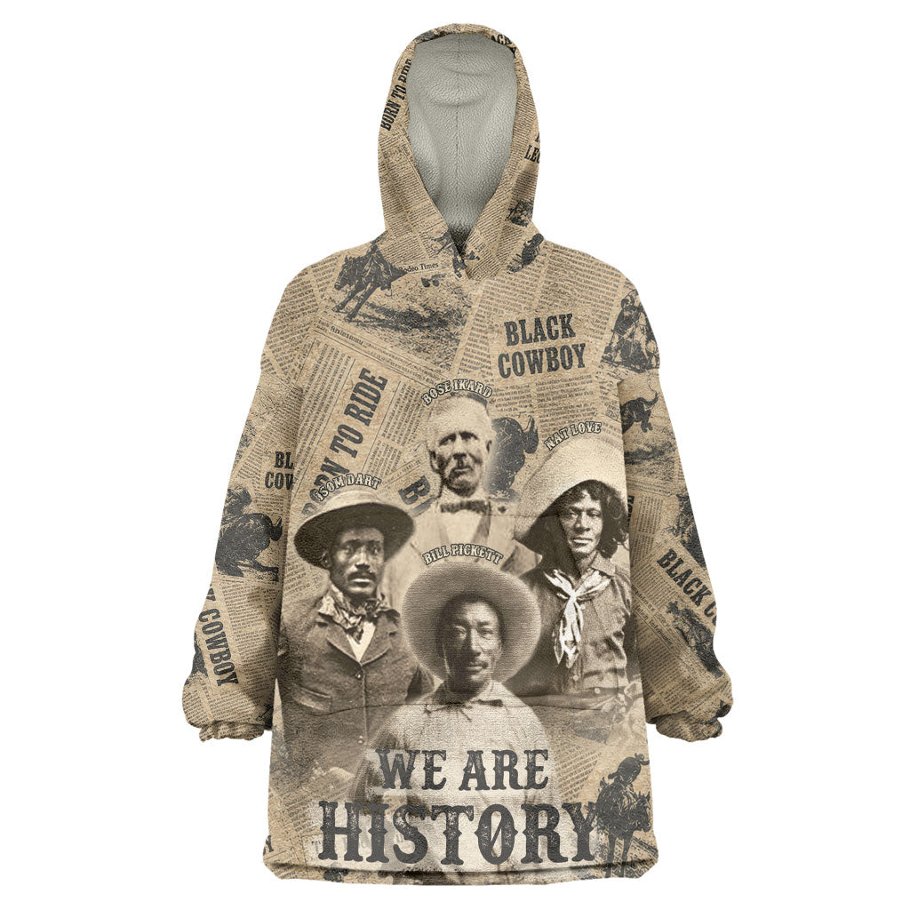 Black Cowboy Kid Wearable Blanket Hoodie Western Rodeo Melanin Black History