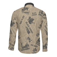 Black Cowboy Long Sleeve Button Shirt Western Rodeo Melanin Black History