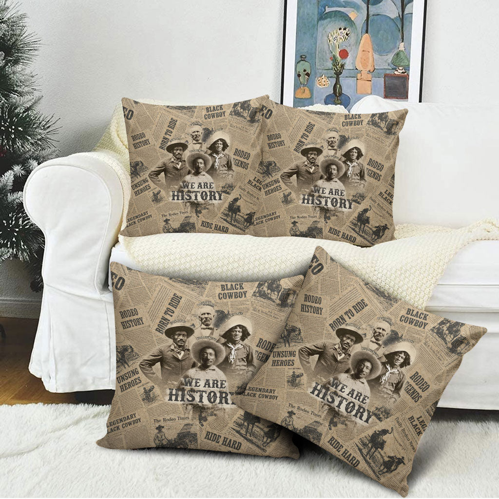 Black Cowboy Pillow Cover Western Rodeo Melanin Black History